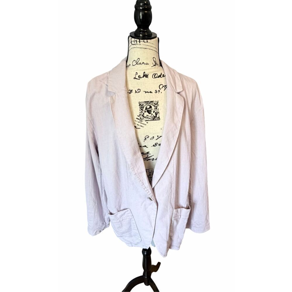 Free People Olivia Linen Blend Blazer NWT Lilac Purple Medium